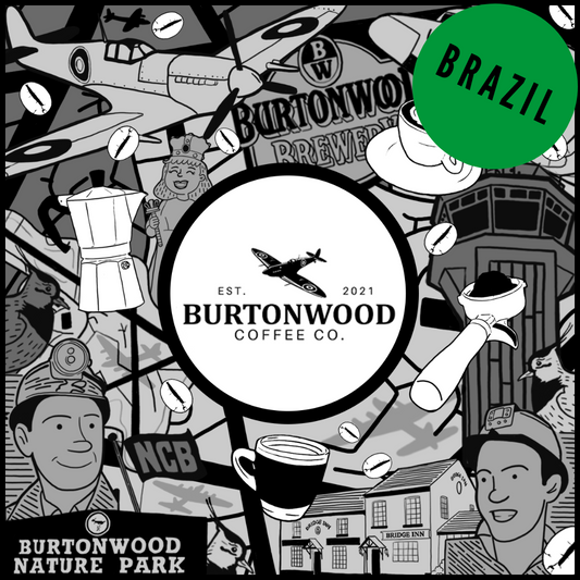 Burtonwood Coffee Company Brazil Santos Coffee. Locally roasted. 